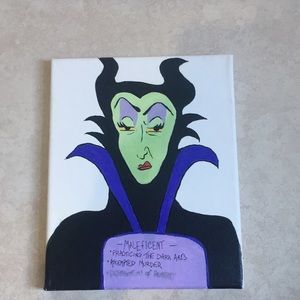 Maleficent mug shot painting